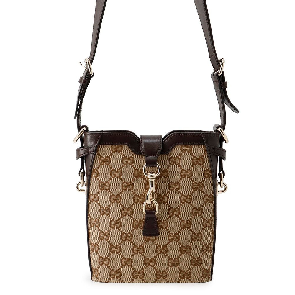 Gucci Shoulder Bag Mini Bucket GG Canvas Leather