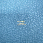 Hermes Handbag Picotin Lock PM New Blue Jean Gold Taurillon Clemence — view 6