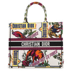 Dior Tote Book Large Indian Animals White