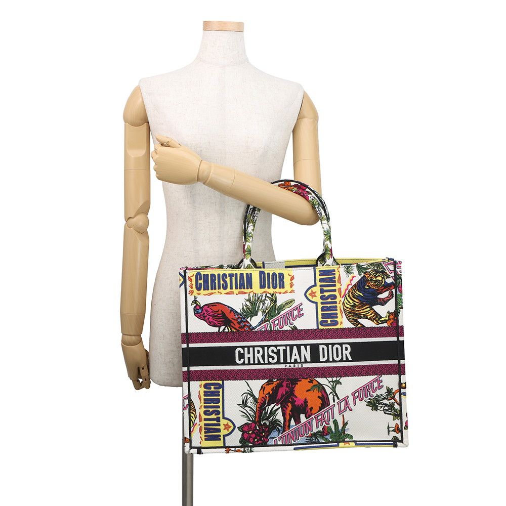 Dior Tote Book Large Indian Animals White — view 4