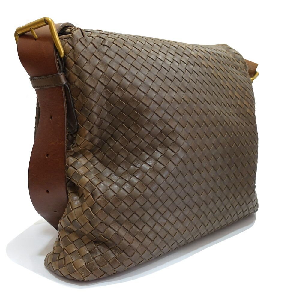 Bottega Veneta Shoulder Bag Intrecciato Leather Brown Gold — view 2