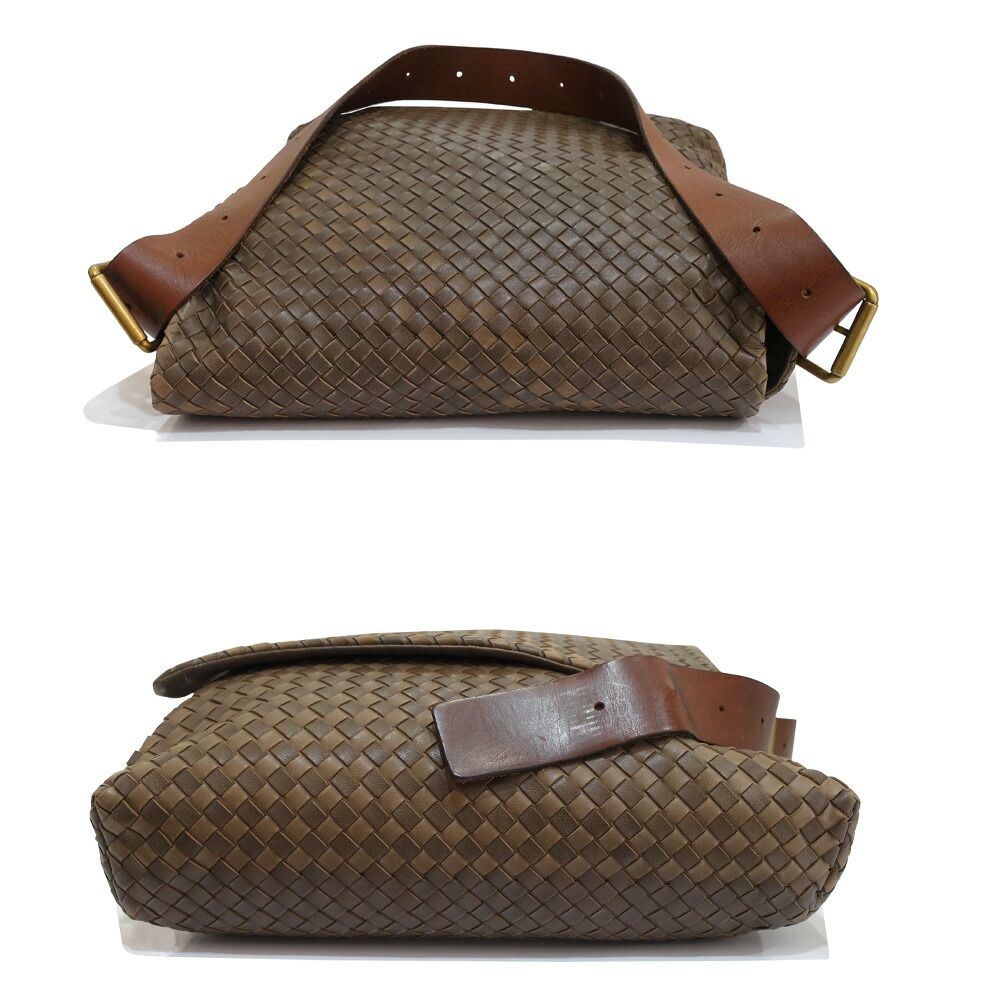 Bottega Veneta Shoulder Bag Intrecciato Leather Brown Gold — view 3