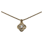 Dior Vintage Rhinestone Gold Metal Necklace Pendant
