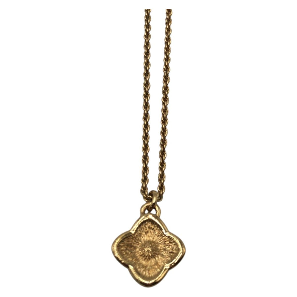 Dior Vintage Rhinestone Gold Metal Necklace Pendant — view 3