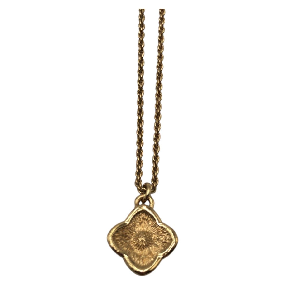 Dior Vintage Rhinestone Gold Metal Necklace Pendant — view 3