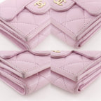 Chanel Quilted Small Flap Wallet Classic Lambskin Gold Trifold — view 4
