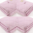 Chanel Quilted Small Flap Wallet Classic Lambskin Gold Trifold — view 5