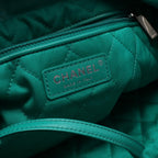 Chanel Shoulder Bag Quilted 22 Small Green Leather 22 Chain — view 4