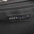 Chanel Tote CC Logo Camellia Black Canvas Plachain — view 4