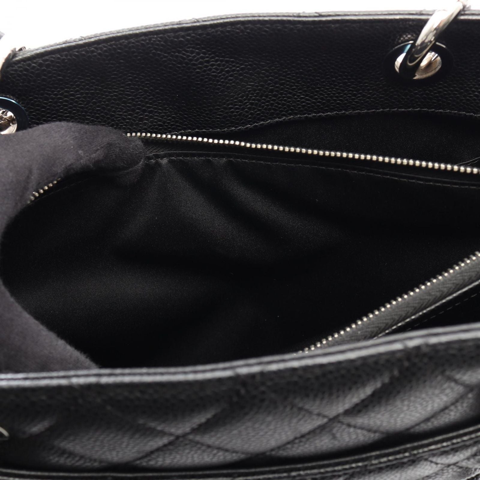 Chanel Tote Quilted Grand Shopping GST Black Caviar Leather Chain — view 8