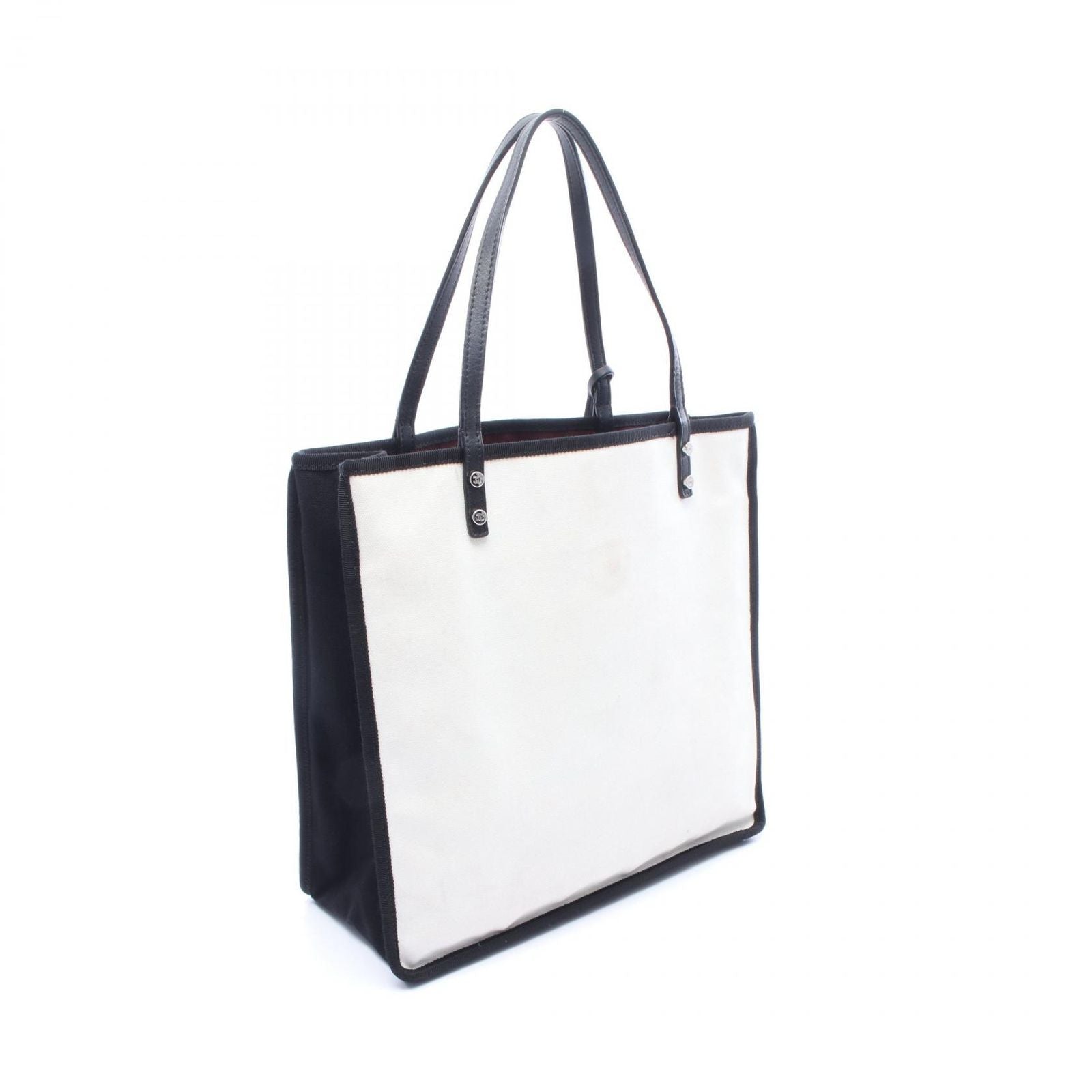 Chanel Tote 5 White Canvas Leather with Charm 5 — view 2