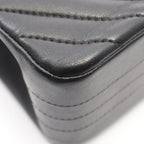 Chanel Shoulder Bag Blanc Stitch Mini Black Lambskin Chez Chain — view 7