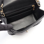 Chanel Shoulder Bag Blanc Stitch Mini Black Lambskin Chez Chain — view 3