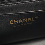 Chanel Shoulder Bag Blanc Stitch Mini Black Lambskin Chez Chain — view 4