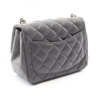 Chanel Shoulder Bag Mini Quilted Charcoal Gray Lambskin Chain — view 2