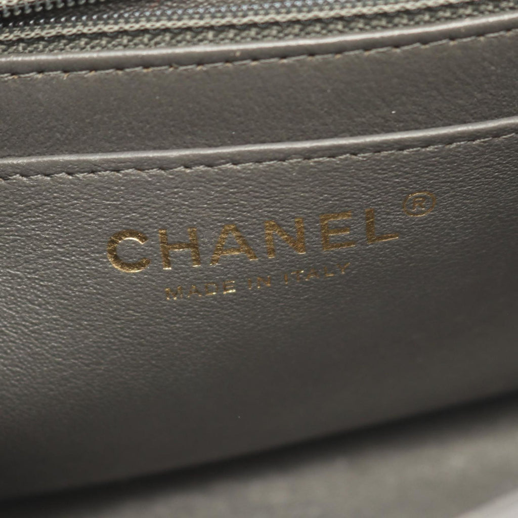 Chanel Shoulder Bag Mini Quilted Charcoal Gray Lambskin Chain — view 4