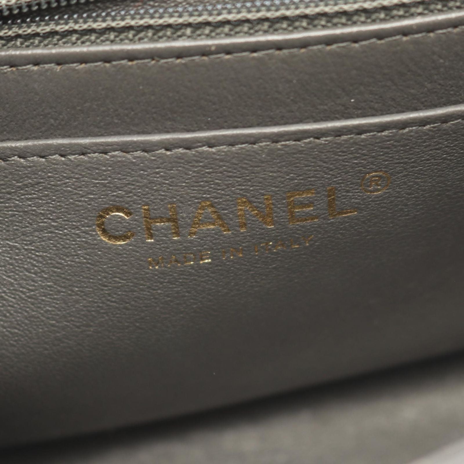 Chanel Shoulder Bag Mini Quilted Charcoal Gray Lambskin Chain — view 4