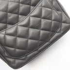 Chanel Shoulder Bag Mini Quilted Charcoal Gray Lambskin Chain — view 9