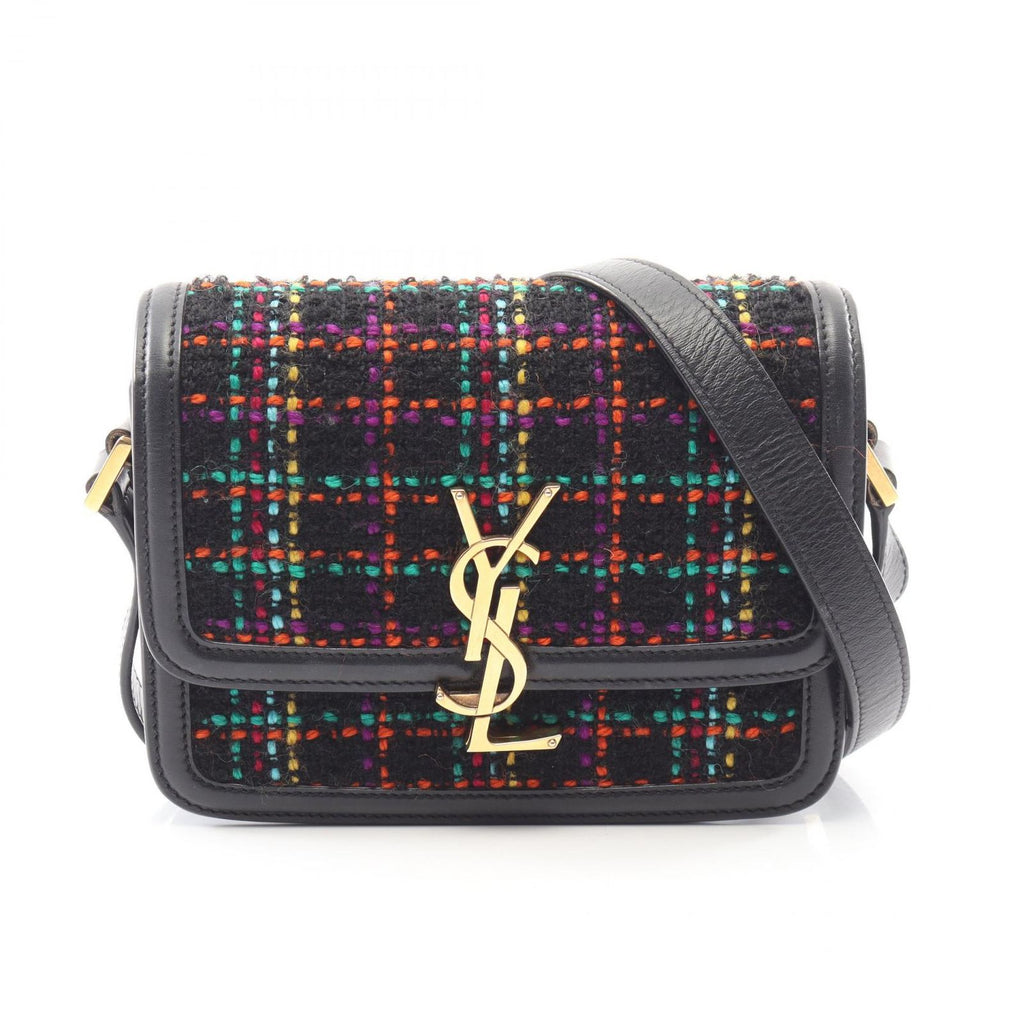 Saint Laurent Paris Shoulder Bag Solferino Small Black Multi Fabric Leather