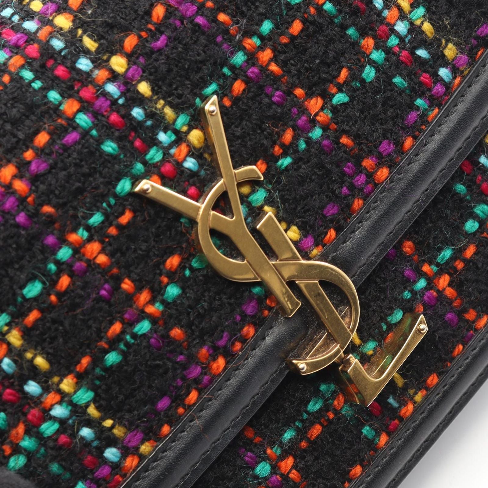 Saint Laurent Paris Shoulder Bag Solferino Small Black Multi Fabric Leather — view 9