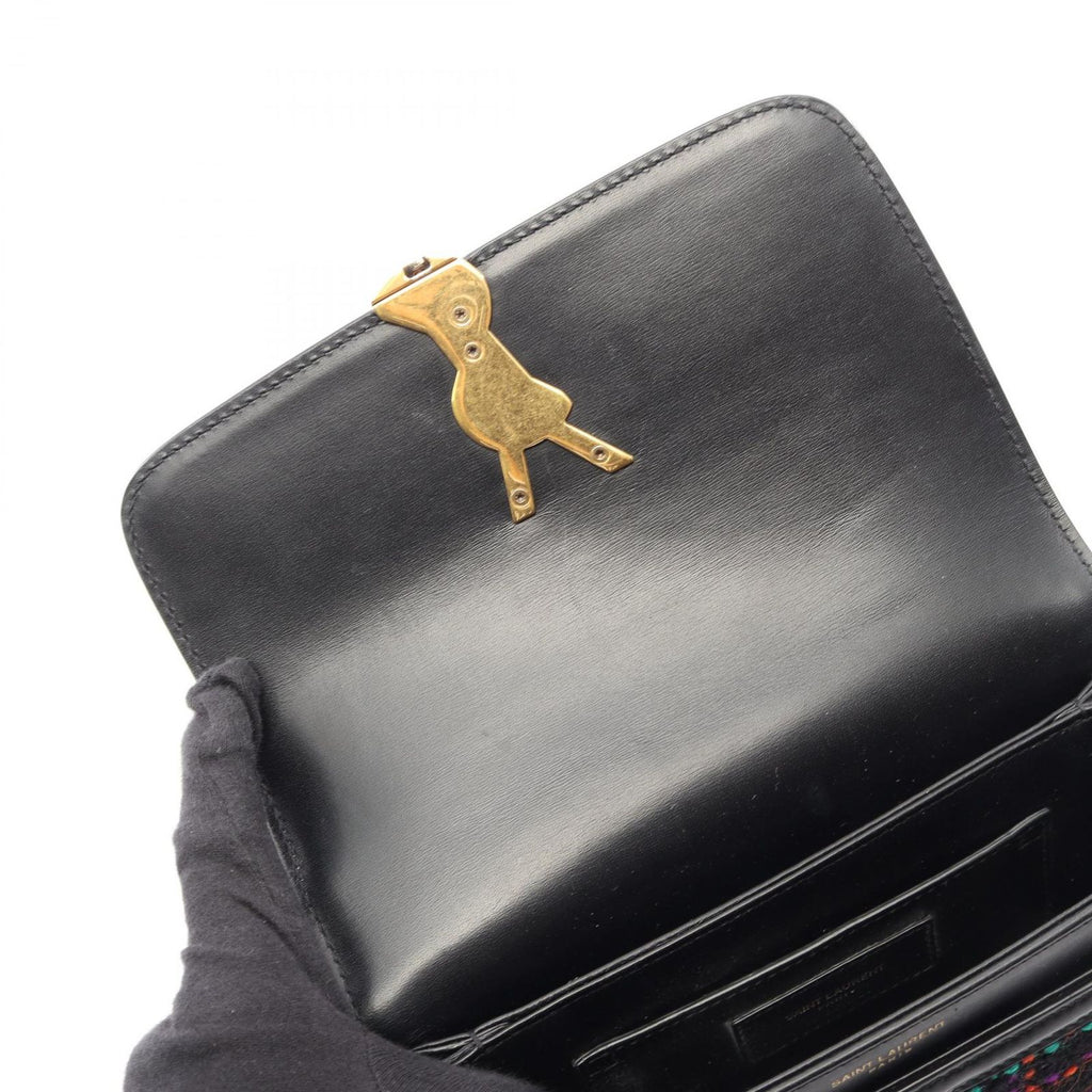 Saint Laurent Paris Shoulder Bag Solferino Small Black Multi Fabric Leather — view 5