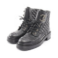 Chanel Boots Quilted Short Black Leather CC Logo