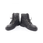 Chanel Boots Quilted Short Black Leather CC Logo — view 3