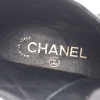 Chanel Boots Quilted Short Black Leather CC Logo — view 5