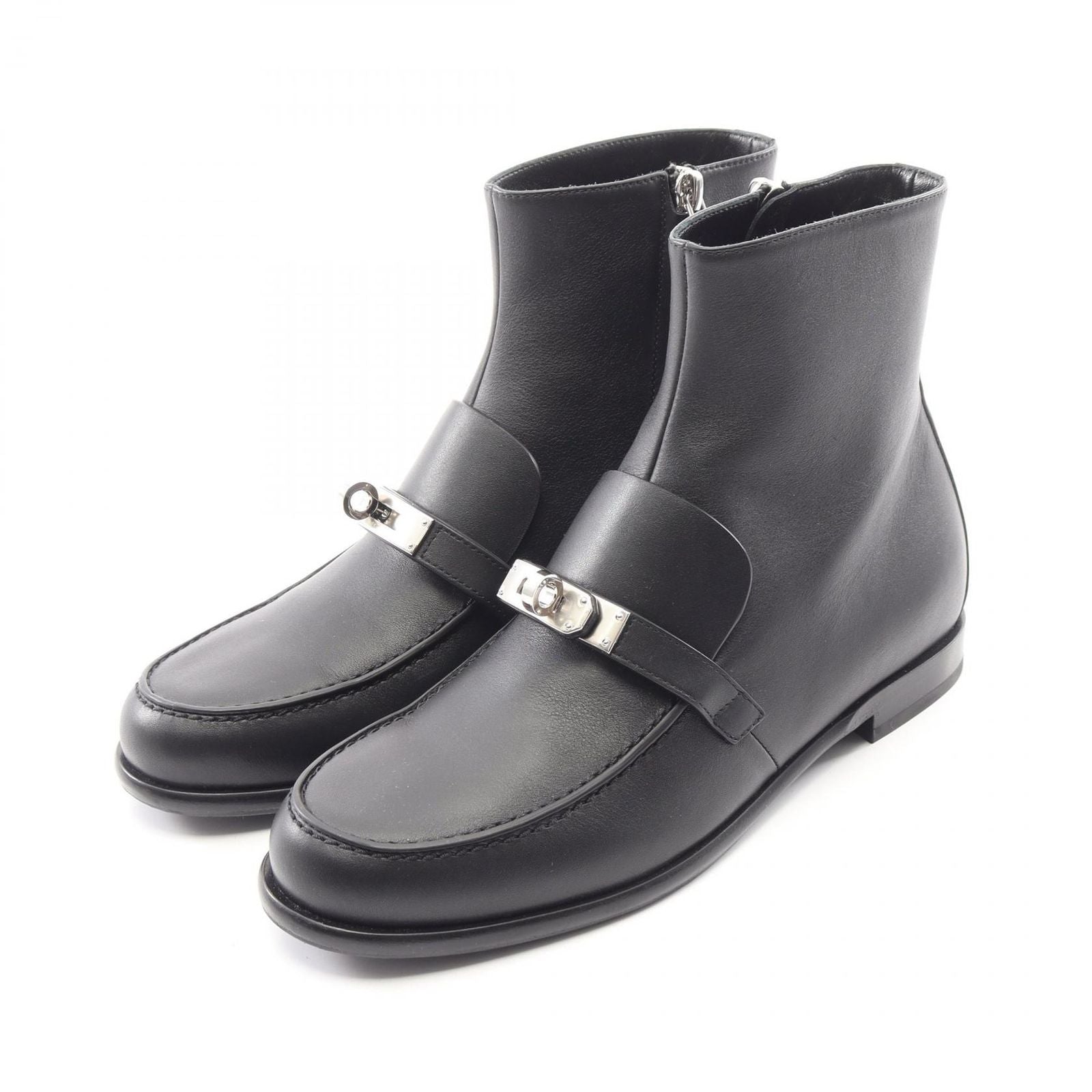 Hermes Boots Kelly Buckle Short Leather