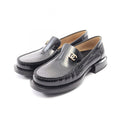 Chanel Loafers CC Logo Black Patent Leather