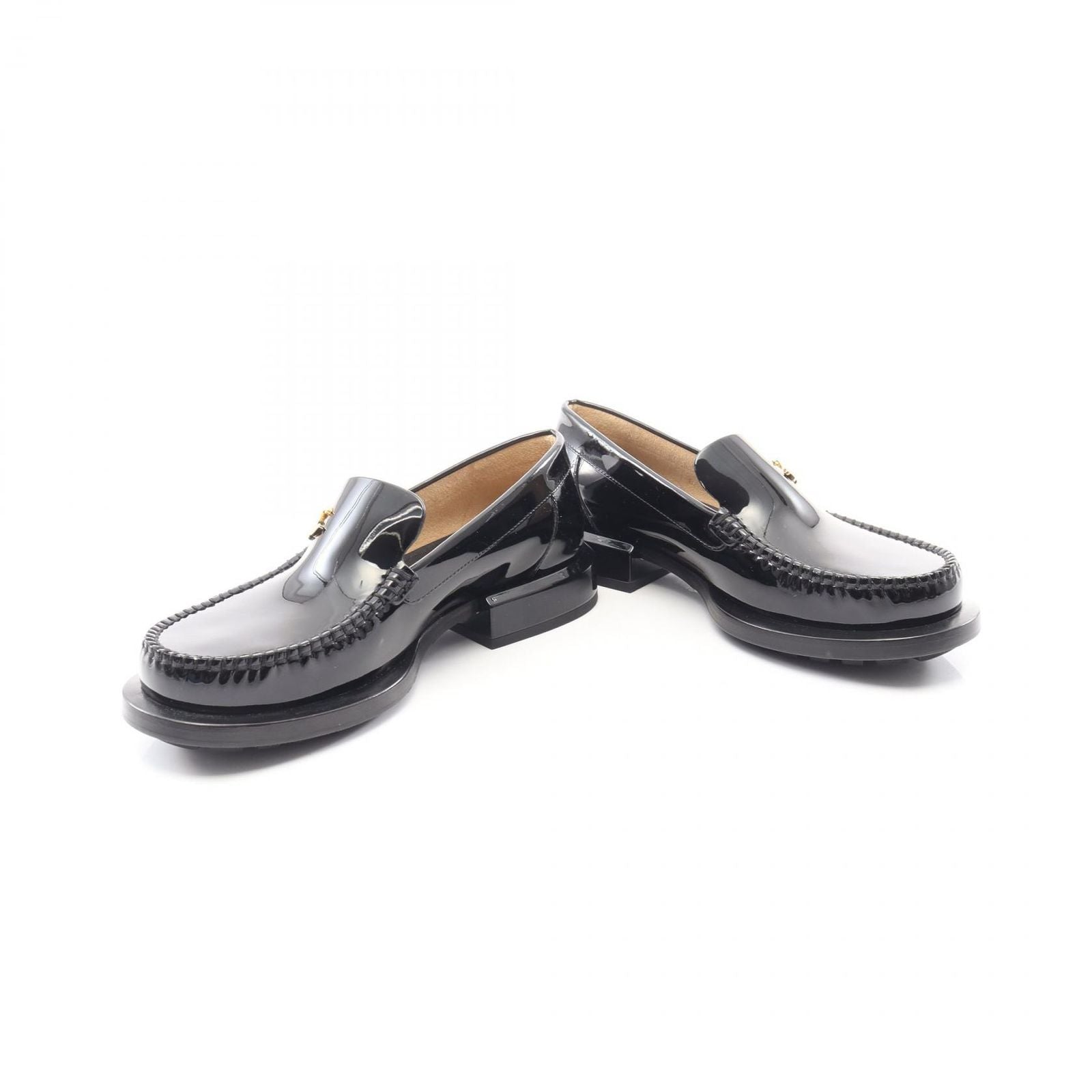 Chanel Loafers CC Logo Black Patent Leather — view 3
