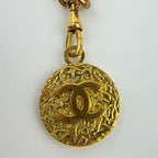 Chanel CC Logo Chain Gold Black Available Vintage Necklace — view 9