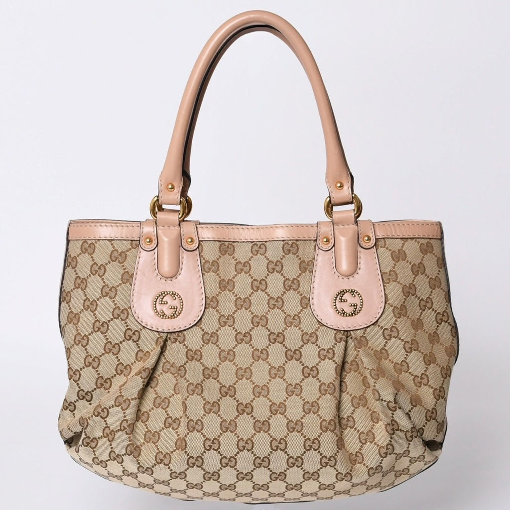Gucci Handbag GG Canvas Beige Logo