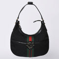 Gucci Shoulder Bag GG Canvas Sherry Line Black