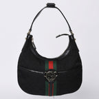 Gucci Shoulder Bag GG Canvas Sherry Line Black