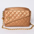 Chanel Chain Shoulder Bag CC Logo Coco Ball Lambskin Quilted Blanc Gold