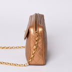 Chanel Chain Shoulder Bag CC Logo Coco Ball Lambskin Quilted Blanc Gold — view 4