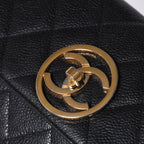 Chanel S Flap S Chain Shoulder Bag CC Logo Caviar Leather Black Gold — view 7