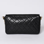 Chanel S Flap S Chain Shoulder Bag CC Logo Caviar Leather Black Gold — view 2
