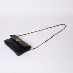 Chanel S Flap S Chain Shoulder Bag CC Logo Caviar Leather Black Gold — view 4