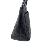 Chanel Medallion Tote Caviar Leather CC Logo Black Gold — view 4