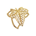 Dior Vintage Leaf Motif Metal Gold Brooch
