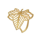 Dior Vintage Leaf Motif Metal Gold Brooch — view 2