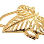 Dior Vintage Leaf Motif Metal Gold Brooch — view 4
