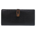 Gucci Bambu Bifold Wallet Leather Black Brown