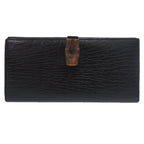Gucci Bambu Bifold Wallet Leather Black Brown