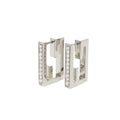Fendi Baguette Metal Rhinestone Silver Earrings