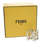 Fendi Baguette Metal Rhinestone Silver Earrings — view 2