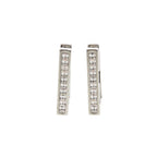 Fendi Baguette Metal Rhinestone Silver Earrings — view 4