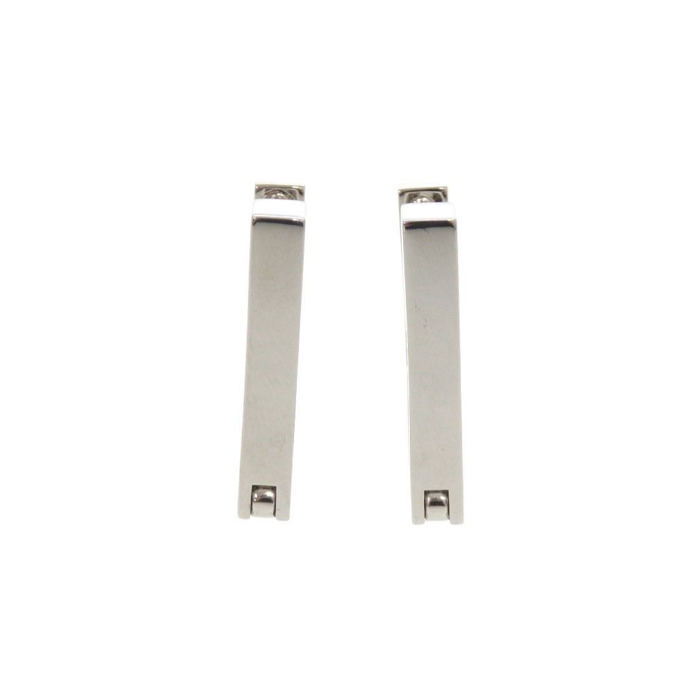 Fendi Baguette Metal Rhinestone Silver Earrings — view 5
